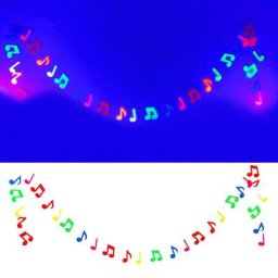 Bannière de Décorations de Note de Musique Lumière Noire UV Réactive pour ixà Thème Musical Rock