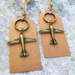Clé d'avion vintage avec logo personnalisé cadeaux de mariage pour les invités souvenirs de