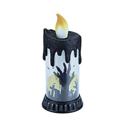 Bougies d'halloween en plastique sans fumée décoratives motif de citrouille vif