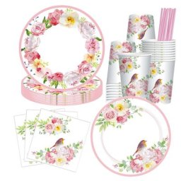 Rose Flower Chicken Britware Set Rose Flower Garland Bird Plates Standardisation Bachelorette