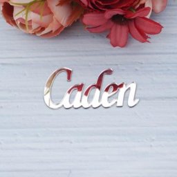 Plaque de Nom Personnalisée en Acrylique Autocollant Miroir Étiquette de Gâteau Décoration de