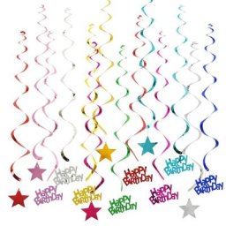 Banderole en Spirale en PVC pour Décoration de ixd'Anniversaire d'Enfant Guirxiété d'Étoiles