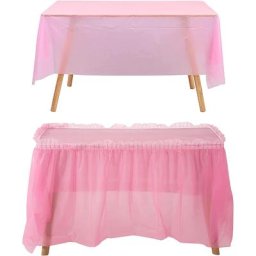 Jupe de table en plastique à volants avec nappe jupes de poulet fête de mariage anniversaire