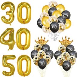 Ballons gonflables en latex avec confettis pour fête d'anniversaire d'adulte en feuille d'aluminium