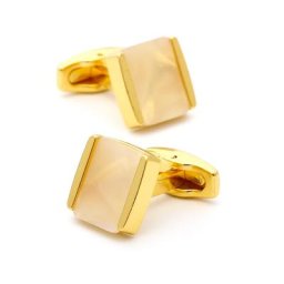 TOMYE – boutons de manchette de luxe pour hommes couleur dorée et argentée forme carrée pour