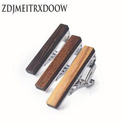ZDJMEITjasDOO-Pince à cravate vintage en bois pour homme alliage de cuivre métal barre de la