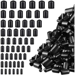 Embouts ronds en caoutchouc vinyle noir PVC couvercles anti-poussière protecteurs pour filetage
