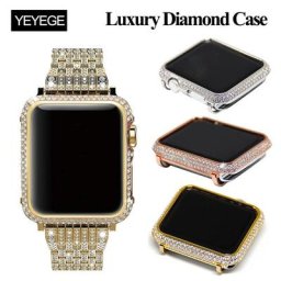 Boîtier en diamant de luxe pour Apple Watch Series 8 7 protecteur d'écran Bling pare-chocs en