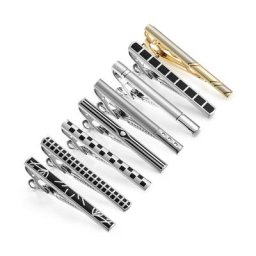 Ensemble de pinces à cravate en métal 8 pièces avec boîte-cadeau pour invités de mariage boutons