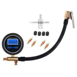 Manomètre numérique pour pneus de voiture camion avec mandrin d'air et tuyau pour vélo