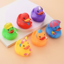 Jouets de bain en caoutchouc DLIGHTBaby petit canard jaune mignon avec son à presser jouet de
