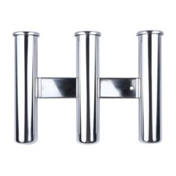 Support de pêche vertical multi-usage en acier inoxydable 3 tubes triple support mural style pour