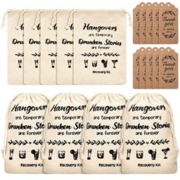 Sacs de gueule de bois sac de faveur de mariage kit de récupération de survie pour enterrement de