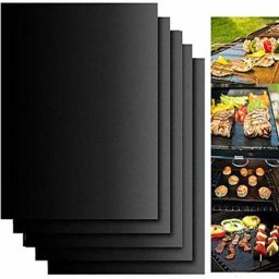 Svkbjroy - Tapis de Cuisson pour Barbecue, 40x33cm Set de 5 Feuilles de bbq Réutilisable Extérieur,