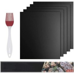 Tapis de Cuisson, Set de 5 bbq Tapis de Cuisson Pinceau en Silicone Barbecue Four - 40cmx33cm