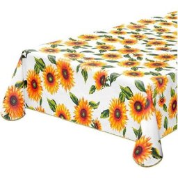 Nappe de cuisine Résistante aux taches Bordée Couverture de table En coton plastifiè Tournesols