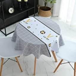 Nappe Ronde Toile Cirée Impermeable Nappe Ronde pvc 140 cm Ecologique Nappe de Table Anti-Taches