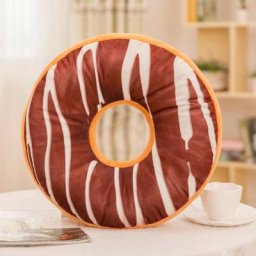 Doux oreiller en peluche coussin de siège en peluche doux beignet aliments housse de coussin jouets