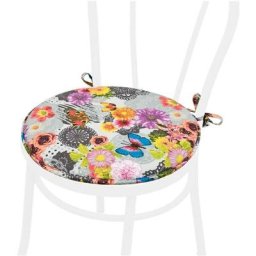 Coussin pour Chaise Rond Doux Universel Lacets de fixation Lavable Housses de Chaise Papillons