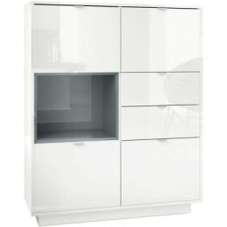 Vladon - Buffet haut Metro Commode Dressoir Crédence Blanc haut brillance insert coloré - Insertion