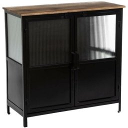 Buffet 2 Portes en verre Tibo Atmosphera créateur d'intérieur - Noir