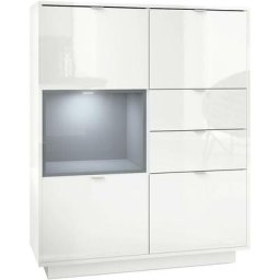 Vladon - Buffet haut Metro Commode Dressoir Crédence Blanc haut brillance insert coloré - Insertion