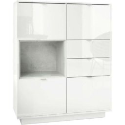 Vladon - Buffet haut Metro Commode Dressoir Crédence Blanc haut brillance insert coloré - Insertion