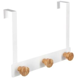 5five - Patère 3 têtes métal et bambou blanc - 5 five simply smart - Blanc