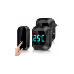 Pas Besoin de Piles] Sonnette sans Fil avec Température led, Sonnette de Porte Étanche Kit de