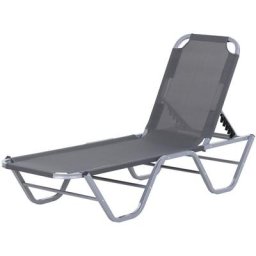 Transat bain de soleil inclinable coralie gris