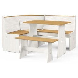 Ensemble de restauration 3 pcs en bois avec 2 bancs et tables disponibles différentes nuances