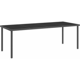 Table à manger d'extérieur Anthracite 220x90x75cm Acier et verre Vidaxl n/a