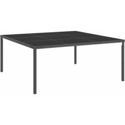 Table à manger d'extérieur Anthracite 170x170x72 cm Acier verre Vidaxl n/a