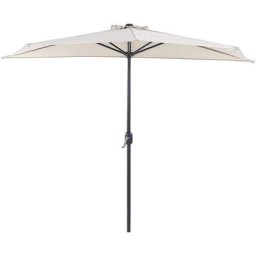 Beliani - Parasol de Jardin Semi Circulaire Ombrage 270 cm en Polyester Beige Galati - Beige