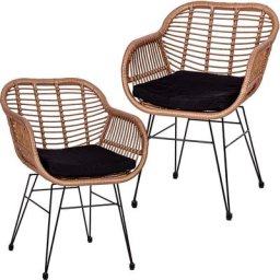 Stilista - Ensemble salon de jardin en polyrotin en 3 pièces, 2 chaises, table d'appoint, résistant