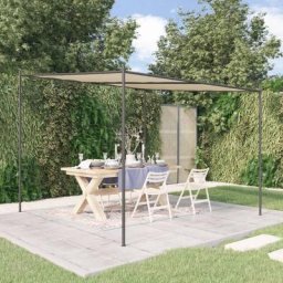 Tonnelle de Jardin Tente de réception - Rapide à Installer beige 3x3 m 180 g/m² tissu et acier