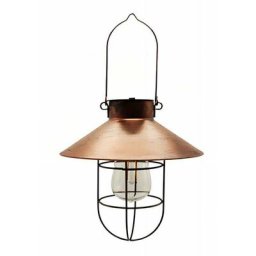 Tumalagia - Lampe solaire d'extérieur à suspension en métal avec ampoule Edison blanc chaud pour