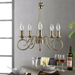 Lindby - Lustre à intensité variable 'Marnia' en métal pour salon & salle à manger - laiton ancien
