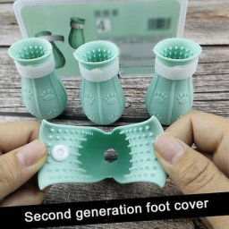 Silicone Pet Cat Couverture Souple Anti-rayures Griffe Chaussures Bain Douche Outil