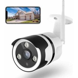 Caméra de sécurité WiFi extérieure, caméra de sécurité WiFi fhd 1080P compatible Alexa caméra de
