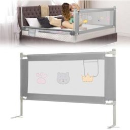 Barrière de Lit Extra-Large de 200 cm Protection de Lit pour Tout-Petit Accessoire de Chambre pour