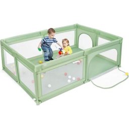 Parc Bébé à 3 Ans 205x147x68,5CM en pp Non-toxique 50 Balles Colorées 4 Ventouses en Caoutchouc