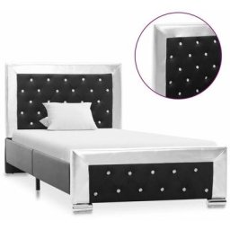 Cadre de lit Noir Similicuir 90 x 200 cm Vidaxl Black