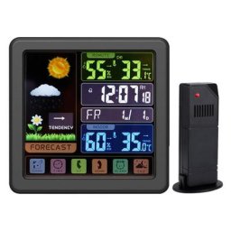 Station Météo sans Fil,Station Météo avec lcd Écran Couleur Thermomètre Hygromètre Intérieur