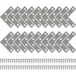 Equerre de Fixation Plats Droits Support en forme de l Metalliques Equerres avec Vis pour Bois