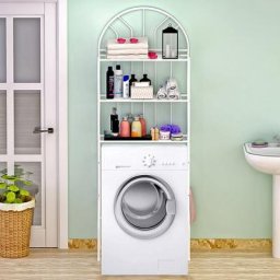 Tagère de rangement à 3 niveaux pour machine à laver - Gain de place - Pour salle de bain au-dessus