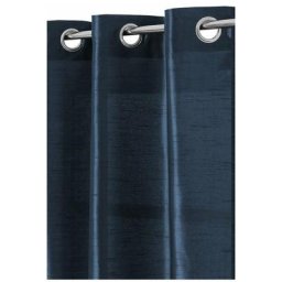 Rideaudiscount - Rideau 140 x 240 cm à Œillets Effet Soie Uni Bleu Marine - Bleu