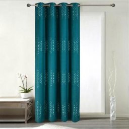 Rideau obscurcissant à motifs brillants Bleu 140 x 260 cm - Bleu