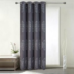 Rideau obscurcissant à motifs brillants Gris 140 x 260 cm - Gris