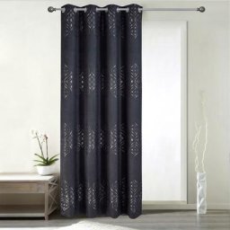 Rideau obscurcissant à motifs brillants Noir 140 x 260 cm - Noir